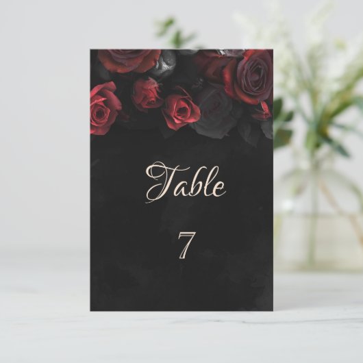 Elegante rode rozen Gotisch Kaart (Staand voorkant)