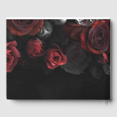 Elegante rode rozen Gotische bruiloft Gastenboek (Achterkant)