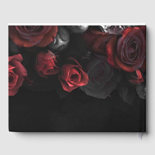 Elegante rode rozen Gotische bruiloft Gastenboek (Achterkant)