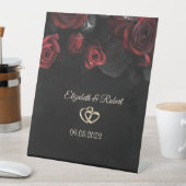 Elegante rode rozen Gotische bruiloft Reclamebord Met Voetstuk (Insitu)