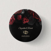 Elegante rode rozen Gotische bruiloft Ronde Button 3,2 Cm (Voorkant)