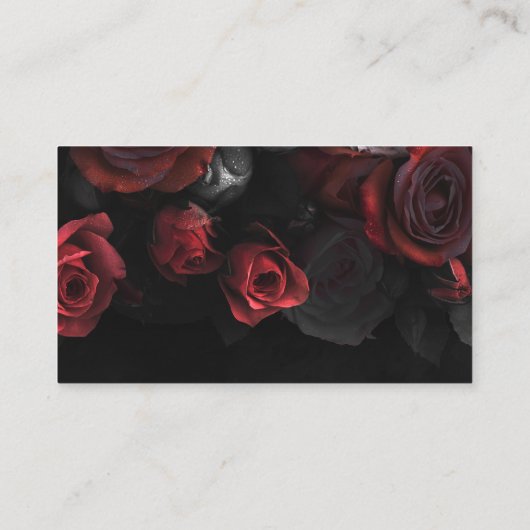 Elegante rode rozen gotische huwelijksregister informatiekaartje (Achterkant)