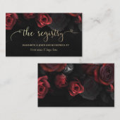 Elegante rode rozen gotische huwelijksregister informatiekaartje (Voorkant / Achterkant)