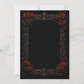 Elegante rode rozen Gotische trouw uitnodiging (Achterkant)