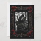Elegante rode rozen Gotische trouw uitnodiging (Achterkant)