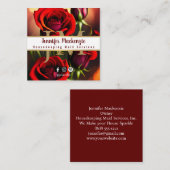 Elegante rode rozen goud vierkante visitekaartje (Voorkant / Achterkant)