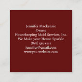 Elegante rode rozen goud vierkante visitekaartje (Achterkant)