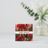 Elegante rode rozen goud vierkante visitekaartje (Staand voorkant)
