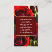 Elegante rode rozen goud visitekaartje (Achterkant)