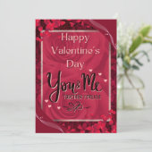 Elegante rode rozen Happy Valentijnsdag Kaart (Staand voorkant)