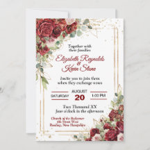 Elegante Rode Rozen Huwelijk
