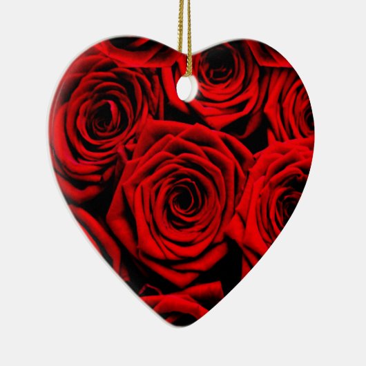 Elegante rode rozen keramisch ornament (Rechts)