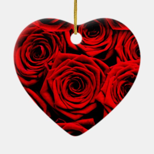 Elegante rode rozen keramisch ornament (Achterkant)