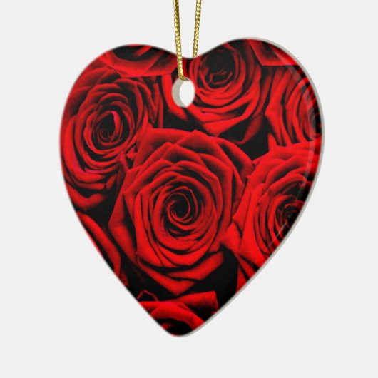 Elegante rode rozen keramisch ornament (Links)