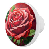 Elegante rode rozen keramische knop (Rechts)