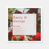 Elegante Rode Rozen Leuke Feiten Zomer Bloemen Huw Servet (Voorkant)