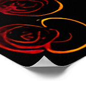 Elegante rode rozen met vlinders poster (Hoek)