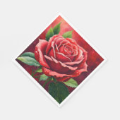 Elegante Rode Rozen Mooie Papieren Servetten (Hoek)
