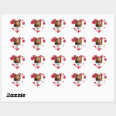 Elegante rode rozen oma foto hart sticker (Vel)