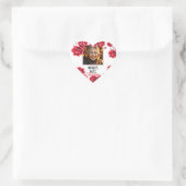 Elegante rode rozen oma foto hart sticker (Tas)