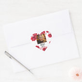 Elegante rode rozen oma foto hart sticker (Envelop)