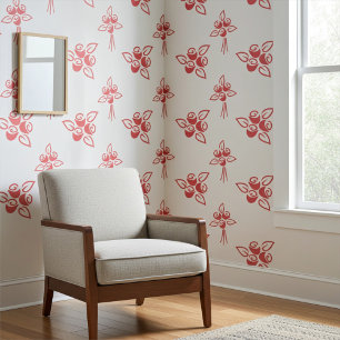 Elegante rode rozen op Dawn Pink Floral Wallpaper Behang