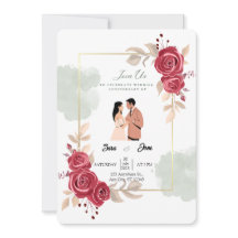 Elegante rode rozen & paar illustratie