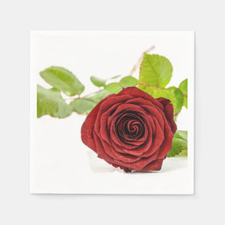 Elegante Rode Rozen Papieren Servet