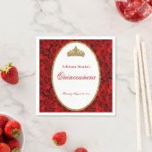 Elegante rode rozen Quinceanera servetten (Insitu)