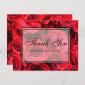 Elegante rode rozen rode bloemen rode bloemen bedankkaart (Voorkant / Achterkant)