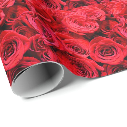 Elegante rode rozen rode bloemen rode bloemen cadeaupapier (Rol Hoek)