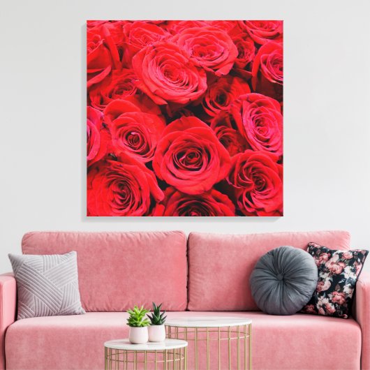 Elegante rode rozen rode bloemen rode bloemen canvas afdruk (Insitu (Woonkamer))