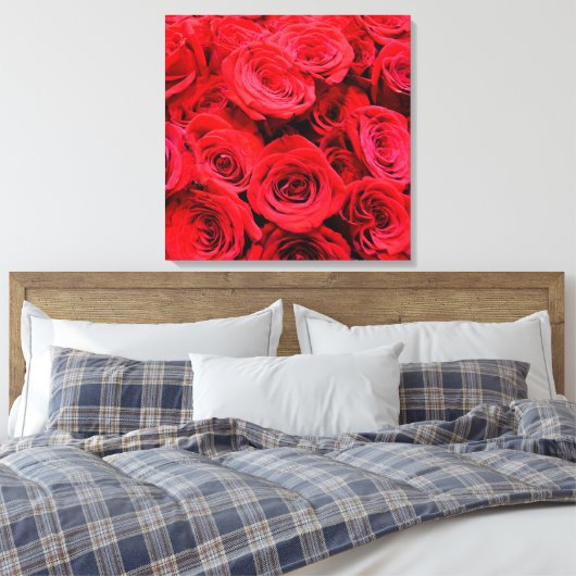 Elegante rode rozen rode bloemen rode bloemen canvas afdruk (Insitu (Slaapkamer))