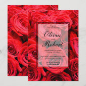 Elegante rode rozen rode bloemen rode bloemen kaart (Voorkant / Achterkant)
