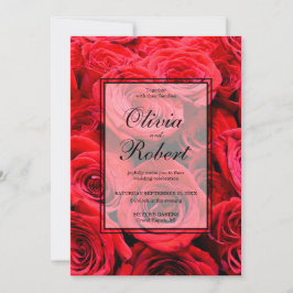 Elegante rode rozen rode bloemen rode bloemen kaart