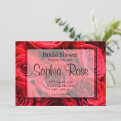 Elegante rode rozen rode bloemen rode bloemen kaart (Staand voorkant)