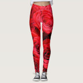Elegante rode rozen rode bloemen rode bloemen leggings (Voorkant)