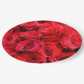 Elegante rode rozen rode bloemen rode bloemen papieren bordje (Gekanteld)