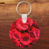 Elegante rode rozen rode bloemen rode bloemen sleutelhanger (Voorkant)