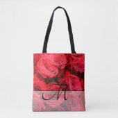 Elegante rode rozen rode bloemen rode bloemen tote bag (Voorkant)