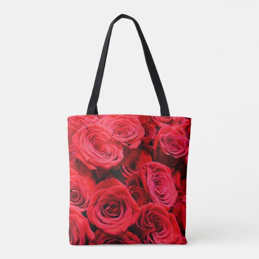 Elegante rode rozen rode bloemen rode bloemen tote bag (Achterkant)