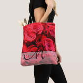 Elegante rode rozen rode bloemen rode bloemen tote bag (Dichtbij)