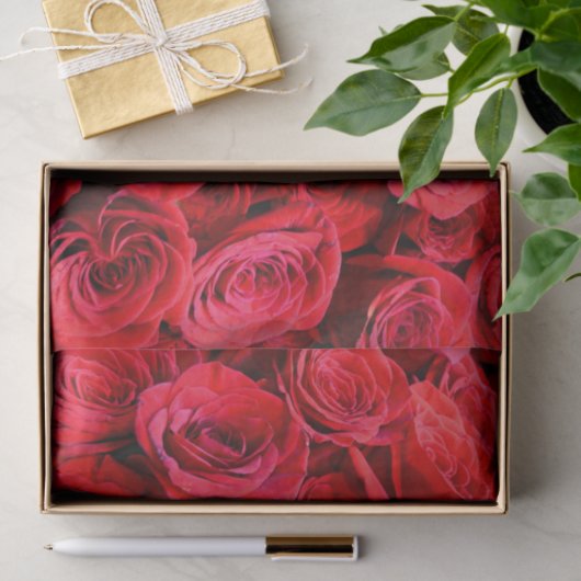 Elegante rode rozen rood bloemenfoto tissuepapier (Geschenk)