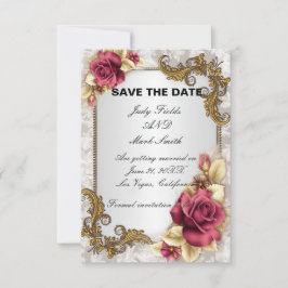 Elegante Rode Rozen Save The Date Kaart