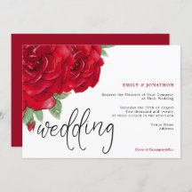 Elegante rode rozen Script Typografie Bruiloft