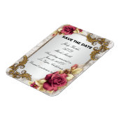 Elegante rode rozen sparen de datummagneet magneet (Linkerzijde)