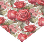 Elegante rode rozen tafelkleed (Gekanteld)