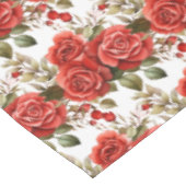 Elegante rode rozen tafelkleed (Gekanteld)