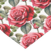 Elegante rode rozen tafelkleed (Gekanteld)