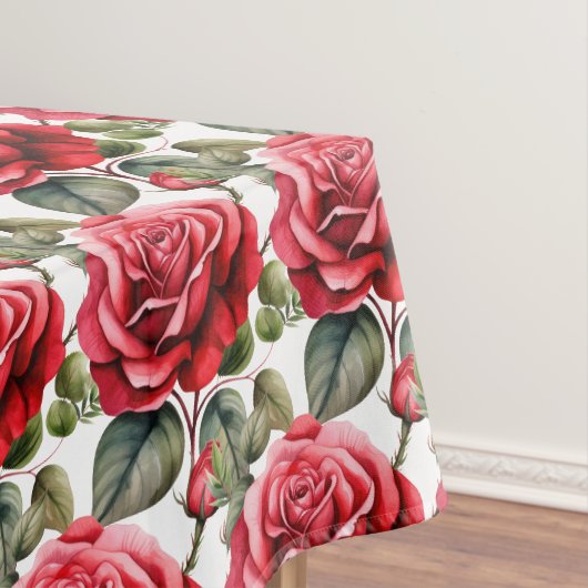 Elegante rode rozen tafelkleed (Voorbeeld)